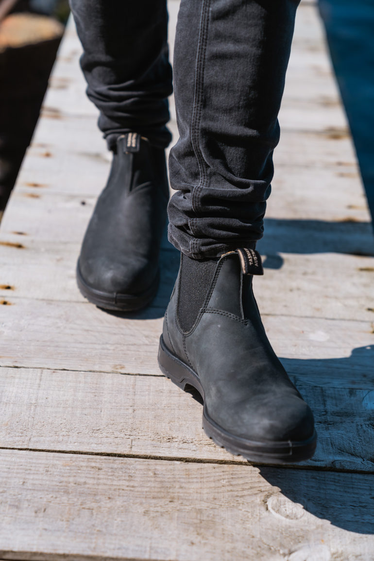 rustic black blundstone chisel toe
